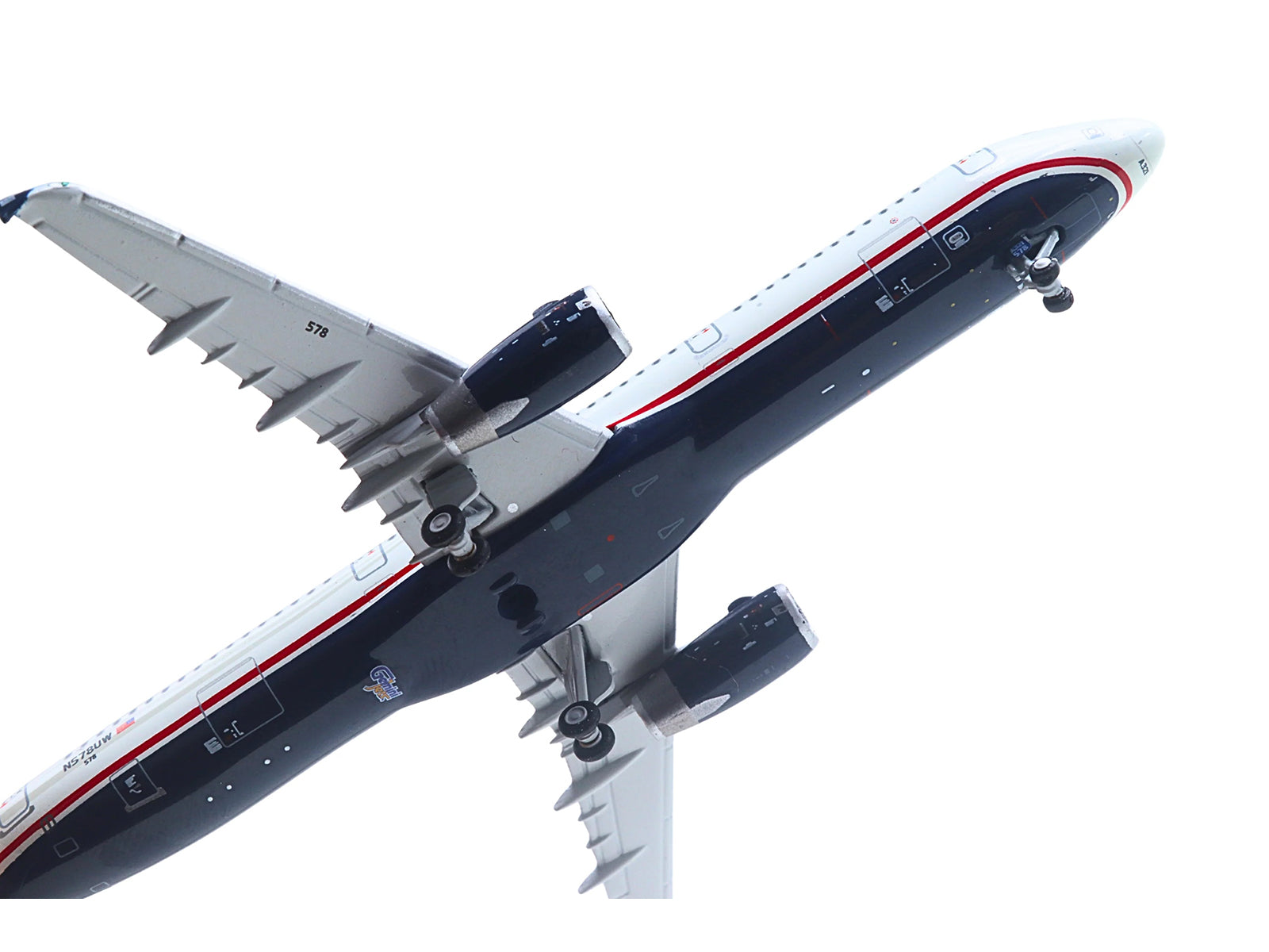 Airbus A321 Commercial Aircraft "American Airlines - US Airways Heritage Jet" (N578UW) White with Blue Tail 1/400 Diecast Model Airplane by GeminiJets - image 2