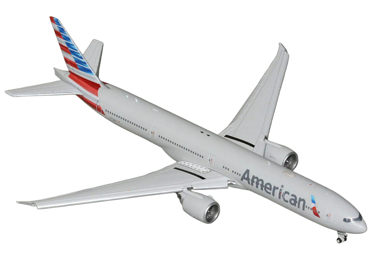 Boeing 777-300ER Commercial Aircraft with Flaps Down "American Airlines" (N722AN) Gray with Striped Tail 1/400 Diecast Model by GeminiJets - image 2