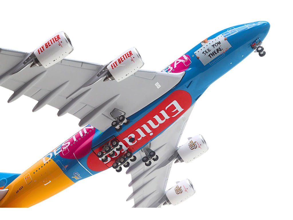 Airbus A380-800 Commercial Aircraft "Emirates Airlines - Destination Dubai" (A6-EES) Blue with Graphics 1/400 Diecast Model Airplane by GeminiJets - image 5