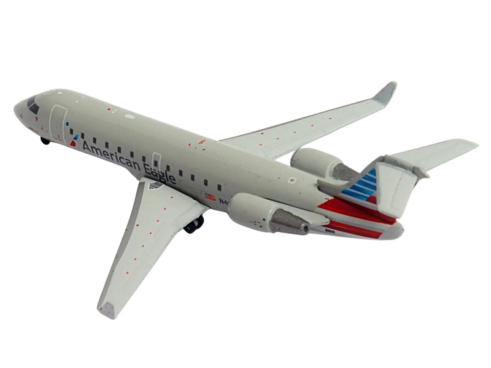 Bombardier CRJ200 Commercial Aircraft "American Eagle - Air Wisconsin" (N420AW) Gray with Red and Blue Tail 1/400 Diecast Model Airplane by GeminiJets - image 3