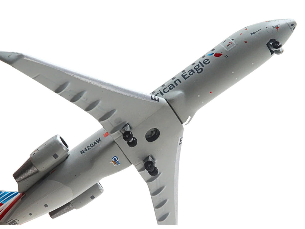 Bombardier CRJ200 Commercial Aircraft "American Eagle - Air Wisconsin" (N420AW) Gray with Red and Blue Tail 1/400 Diecast Model Airplane by GeminiJets - image 4