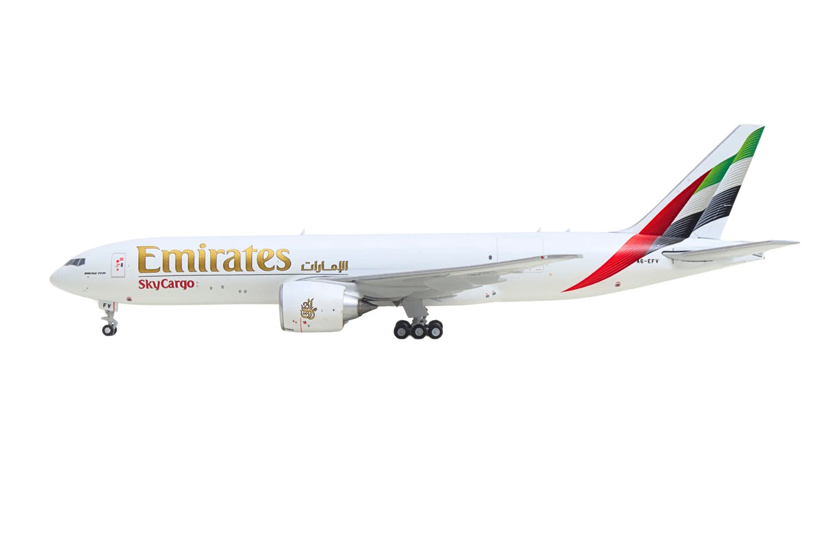 Boeing 777F Commercial Aircraft "Emirates SkyCargo" (A6-EFV) White with Striped Tail 1/400 Diecast Model by GeminiJets - image 2