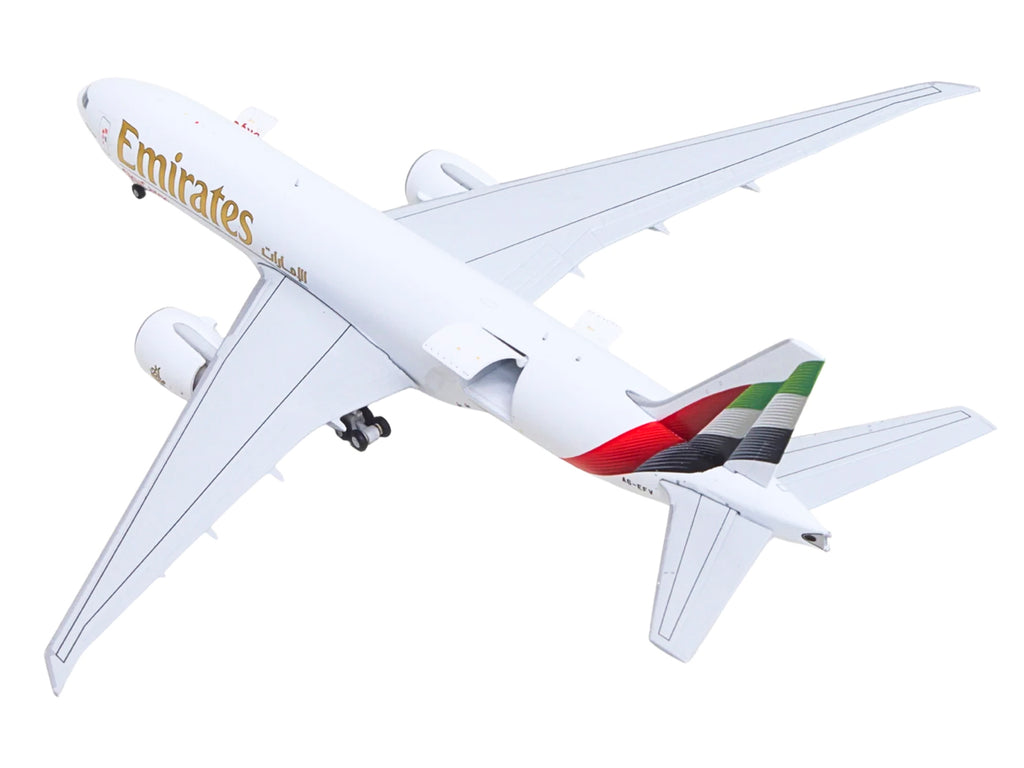 Boeing 777F Commercial Aircraft "Emirates SkyCargo" (A6-EFV) White with Striped Tail "Interactive Series" 1/400 Diecast Model by GeminiJets - image 4