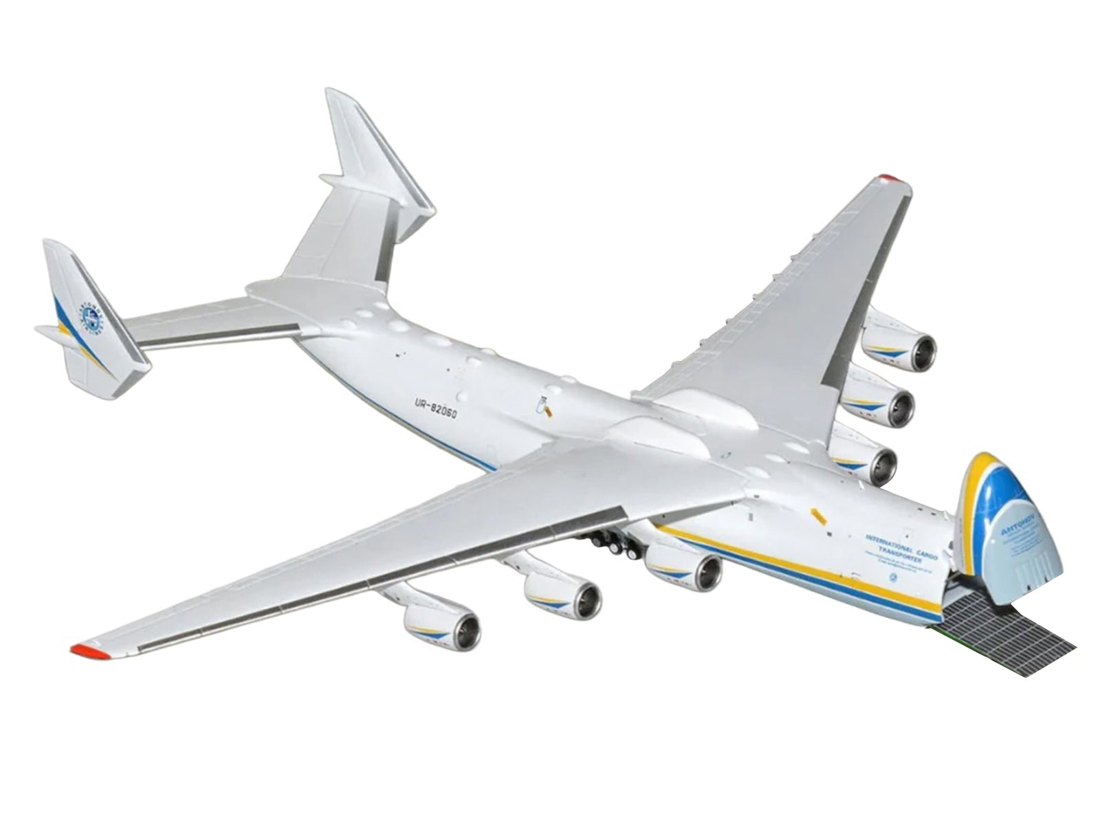 Antonov An-225 Mriya Commercial Aircraft "Antonov Airlines" (UR-82060) White with Blue and Yellow Stripes "Interactive Series" 1/400 Diecast Model by GeminiJets - image 2