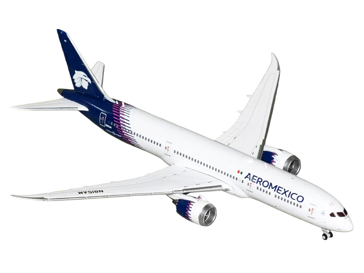 Boeing 787-9 Commercial Aircraft "Aeromexico" (N815AM) White with Blue Tail 1/400 Diecast Model Airplane by GeminiJets