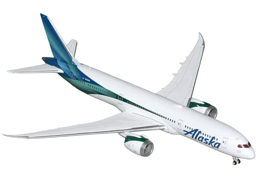 Boeing 787-9 Commercial Aircraft "Alaska Airlines" (N784HA) White with Blue and Green Tail 1/400 Diecast Model by GeminiJets