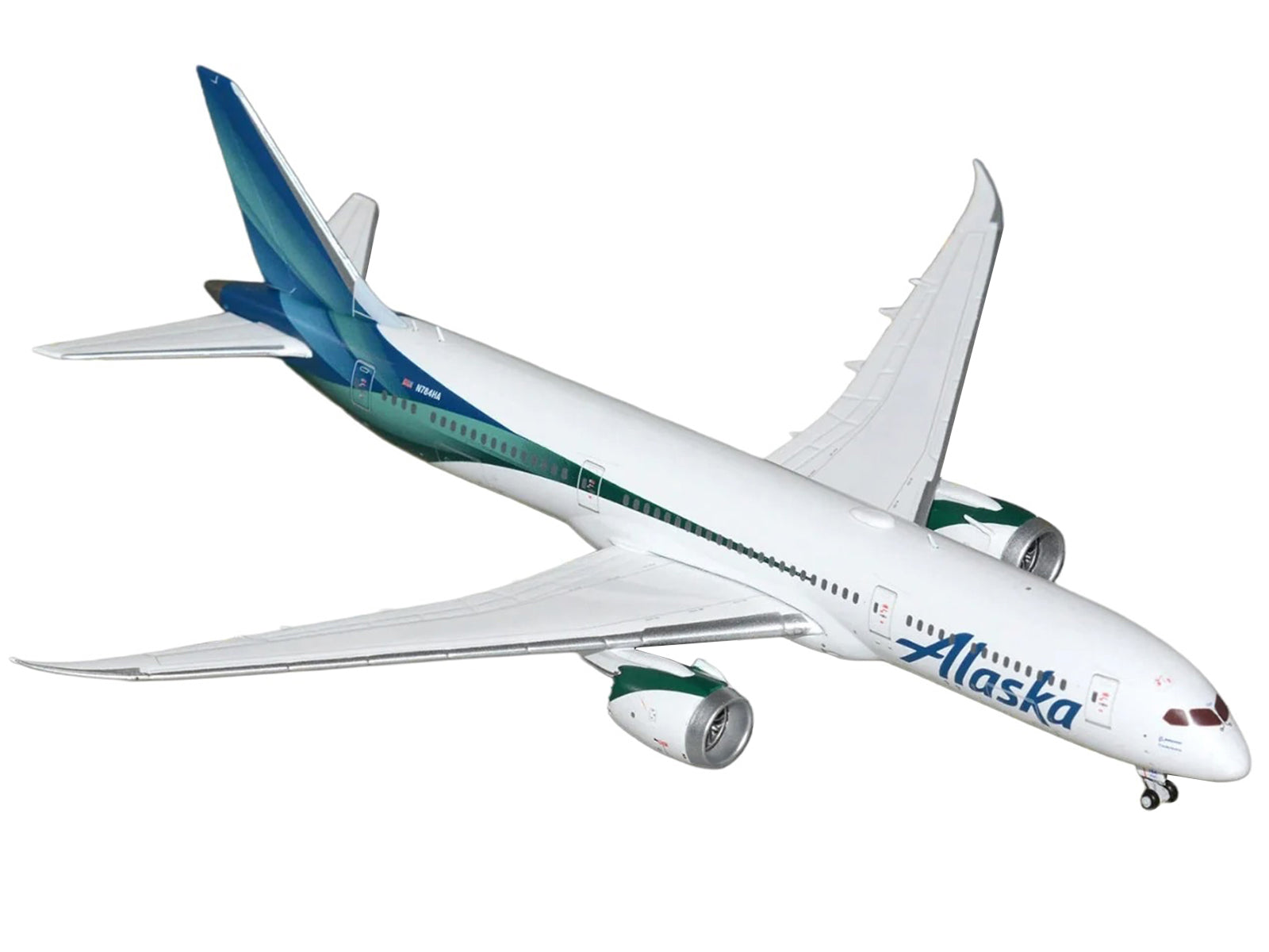 Boeing 787-9 Commercial Aircraft "Alaska Airlines" (N784HA) White with Blue and Green Tail 1/400 Diecast Model by GeminiJets