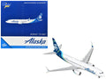Boeing 737-800 Commercial Aircraft "Alaska Airlines" (N517AS) White with Blue Tail 1/400 Diecast Model Airplane by GeminiJets