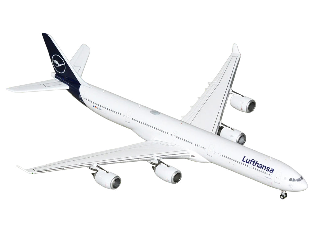 Airbus A340-600 Commercial Aircraft "Lufthansa" (D-AIHF) White with Dark Blue Tail 1/400 Diecast Model Airplane by GeminiJets - image 2