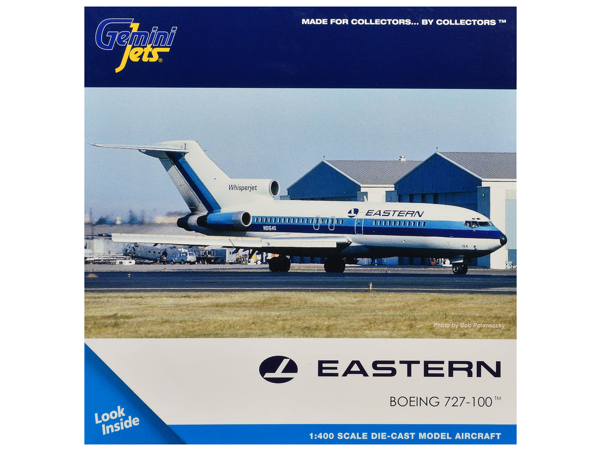 Boeing 727-100 Commercial Aircraft "Eastern Air Lines" (N8164G) White with Blue Stripes 1/400 Diecast Model Airplane by GeminiJets - image 3