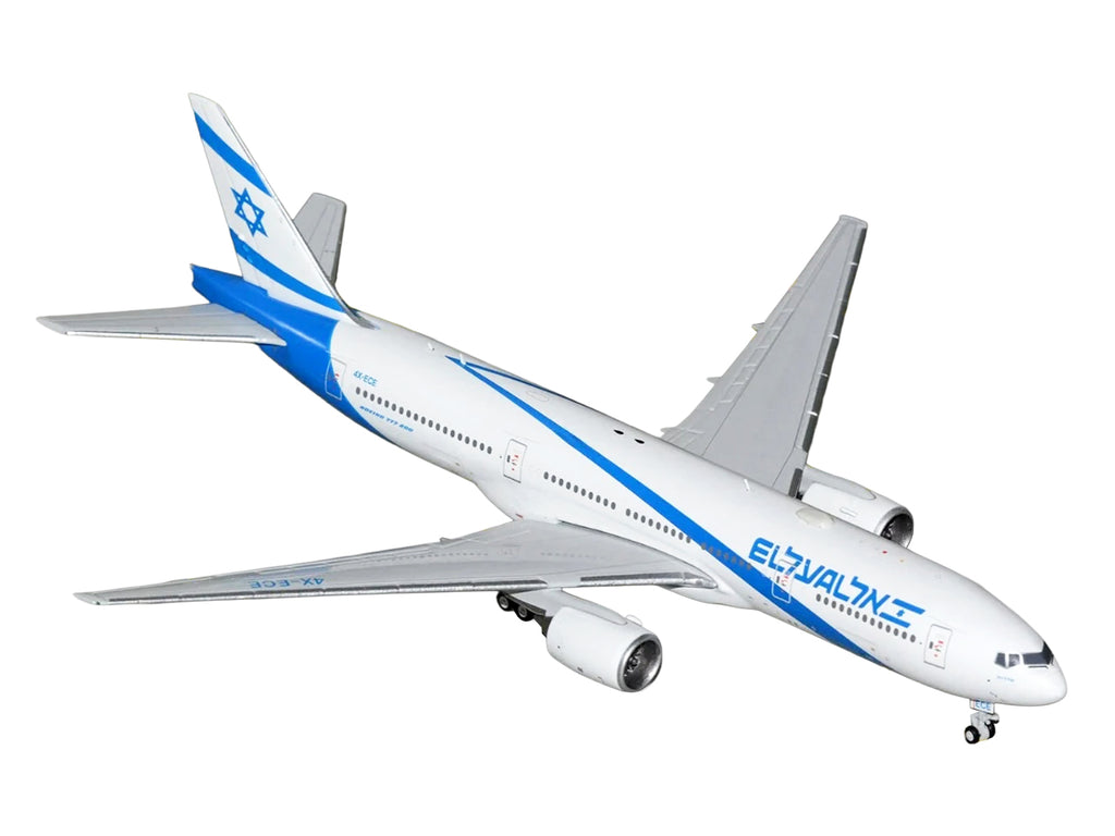 Boeing 777-200ER Commercial Aircraft "El Al Airlines" (4X-ECE) White with Blue Stripes 1/400 Diecast Model Airplane by GeminiJets - image 2