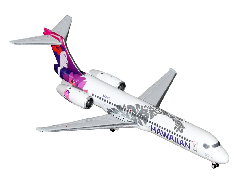 Boeing 717-200 Commercial Aircraft "Hawaiian Airlines" (N494HA) White with Purple Tail Graphics 1/400 Diecast Model Airplane by GeminiJets - image 2