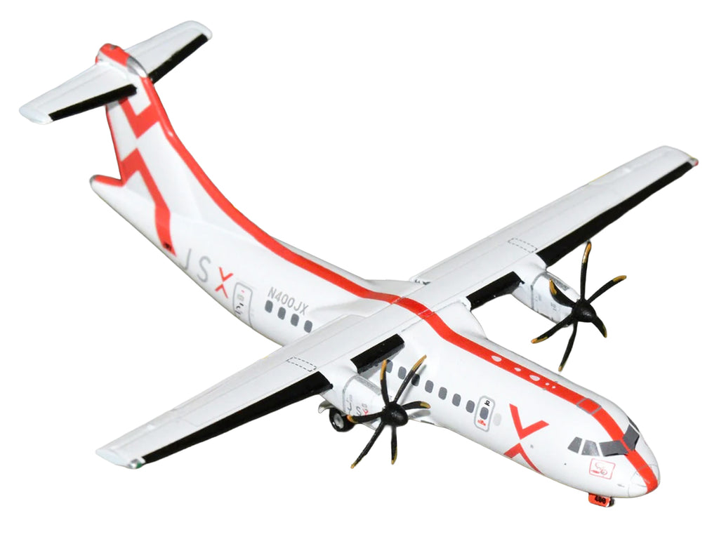 ATR 42-600 Commercial Aircraft "JSX" (N400JX) White with Red Stripes 1/400 Diecast Model Airplane by GeminiJets - image 2
