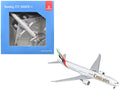 Boeing 777-300ER Commercial Aircraft with Flaps Down "Emirates Airlines" (A6-EQH) White with Striped Tail 1/400 Diecast Model by GeminiJets