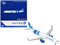 Airbus A321neo Commercial Aircraft "United Airlines Coastliner" (N94750) White with Blue Stripes and Tail 1/400 Diecast Model Airplane by GeminiJets