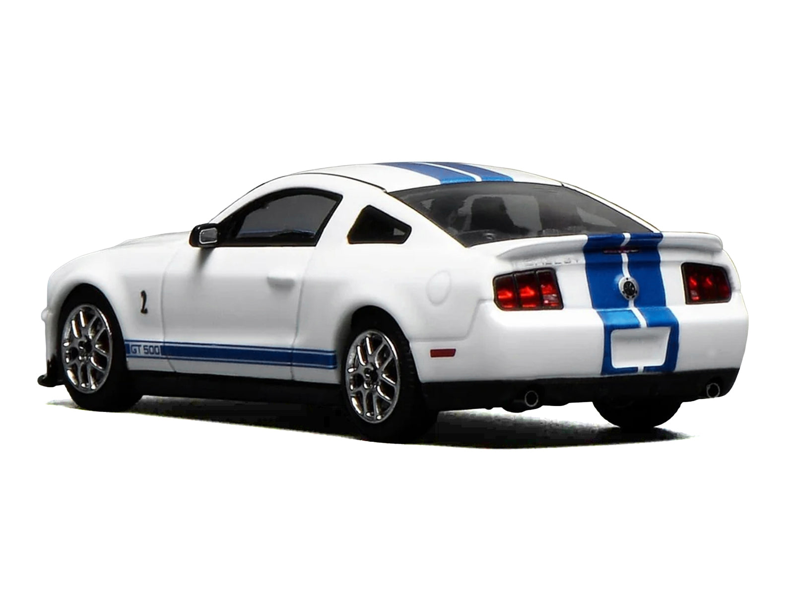 2007 Ford Mustang Shelby GT500 Performance White with Blue Stripes 1/64 Diecast Model Car by MotorHelix & Greenlight - image 3