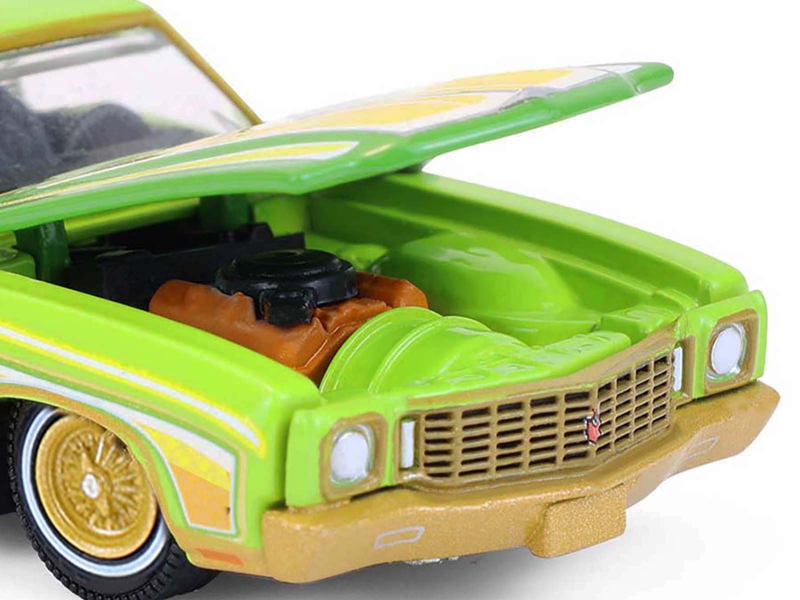 1970 Chevrolet Monte Carlo Lowrider "Michael Heralda Special Edition" Lime Green with Graphics "Hobby Exclusive" Series 1/64 Diecast Model Car by Greenlight - image 2