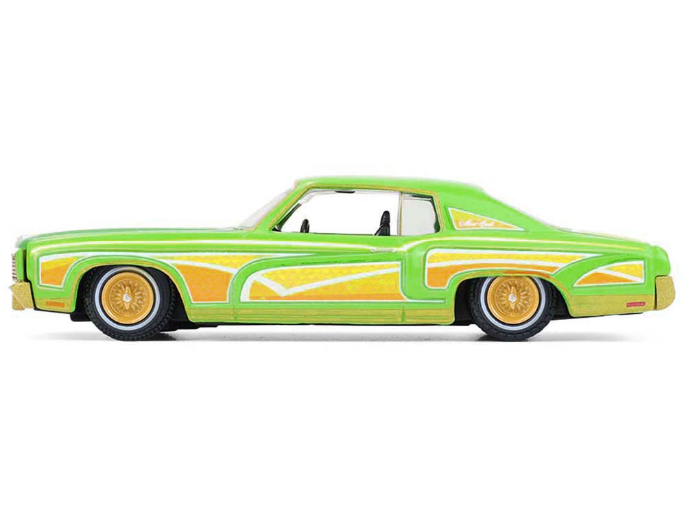 1970 Chevrolet Monte Carlo Lowrider "Michael Heralda Special Edition" Lime Green with Graphics "Hobby Exclusive" Series 1/64 Diecast Model Car by Greenlight - image 3