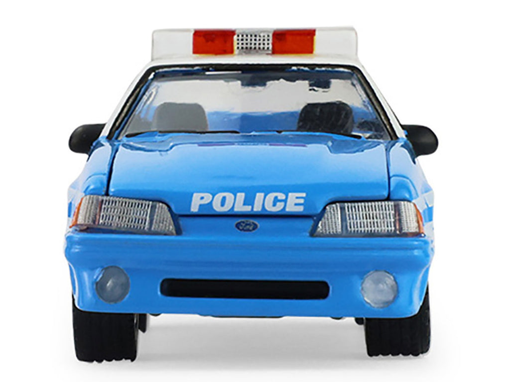 1987 Ford Mustang "New York City Police Department (NYPD)" Blue with White Top "Hobby Exclusive" Series 1/64 Diecast Model Car by Greenlight