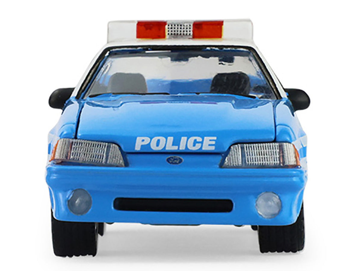 1987 Ford Mustang "New York City Police Department (NYPD)" Blue with White Top "Hobby Exclusive" Series 1/64 Diecast Model Car by Greenlight
