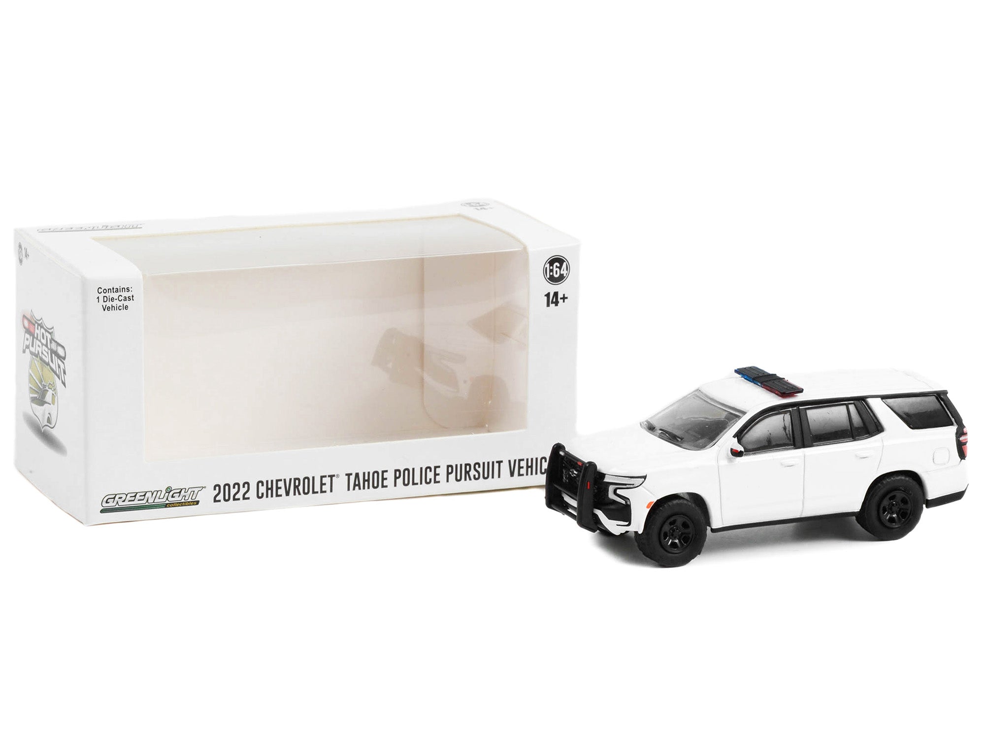 2022 Chevrolet Tahoe Police Pursuit Vehicle (PPV) White with Light Bar "Hot Pursuit" "Hobby Exclusive" Series 1/64 Diecast Model Car by Greenlight - image 3