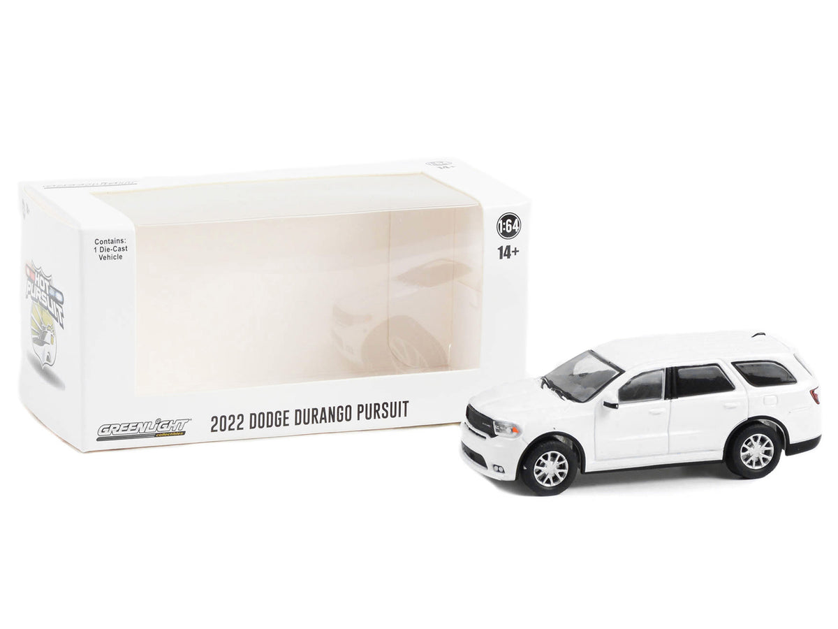 2022 Dodge Durango Pursuit Police Car White "Hot Pursuit" "Hobby Exclusive" Series 1/64 Diecast Model Car by Greenlight - image 3