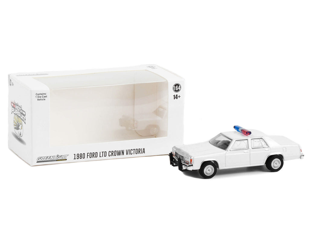 1980-1991 Ford LTD Crown Victoria Police White with Light Bar "Hot Pursuit" "Hobby Exclusive" Series 1/64 Diecast Model Car by Greenlight - image 2