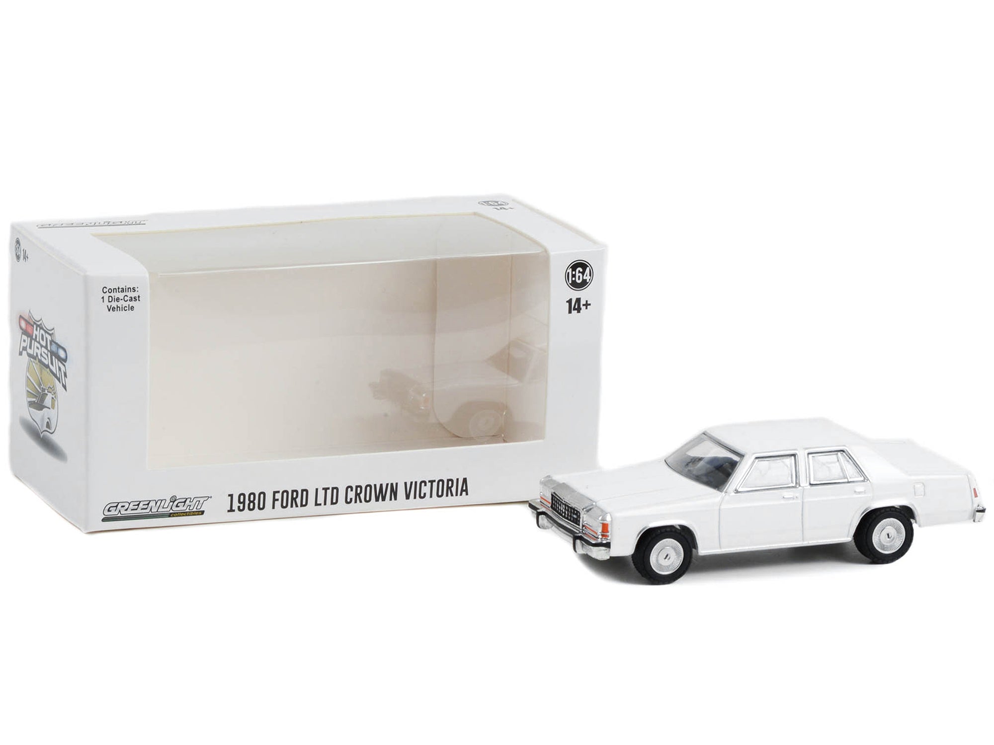 1980-1991 Ford LTD Crown Victoria Police White "Hot Pursuit" "Hobby Exclusive" Series 1/64 Diecast Model Car by Greenlight - image 2