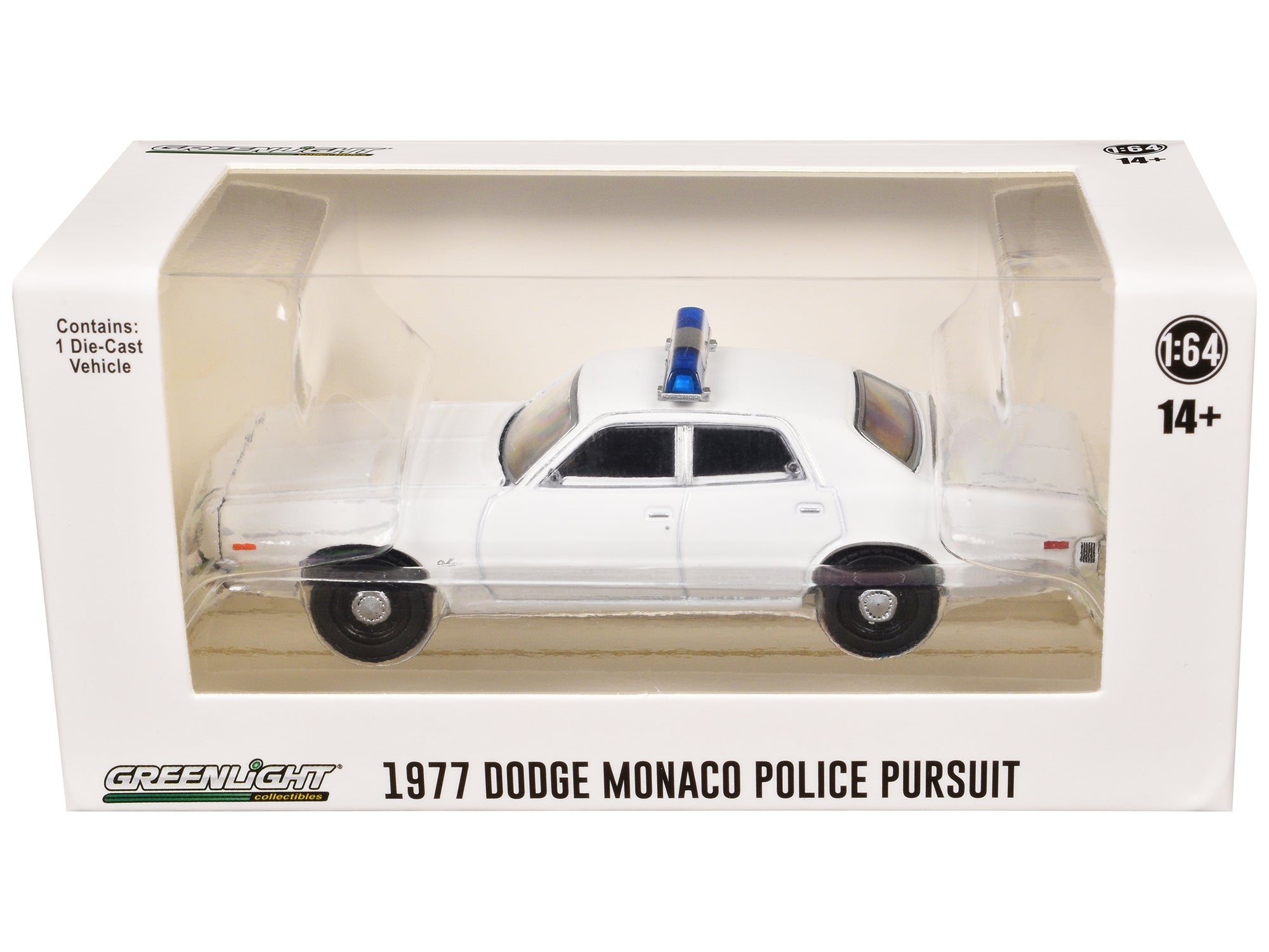 1977-78 Dodge Monaco Police Pursuit White with Light Bar "Hot Pursuit - Hobby Exclusive" Series 1/64 Diecast Model Car by Greenlight - image 3