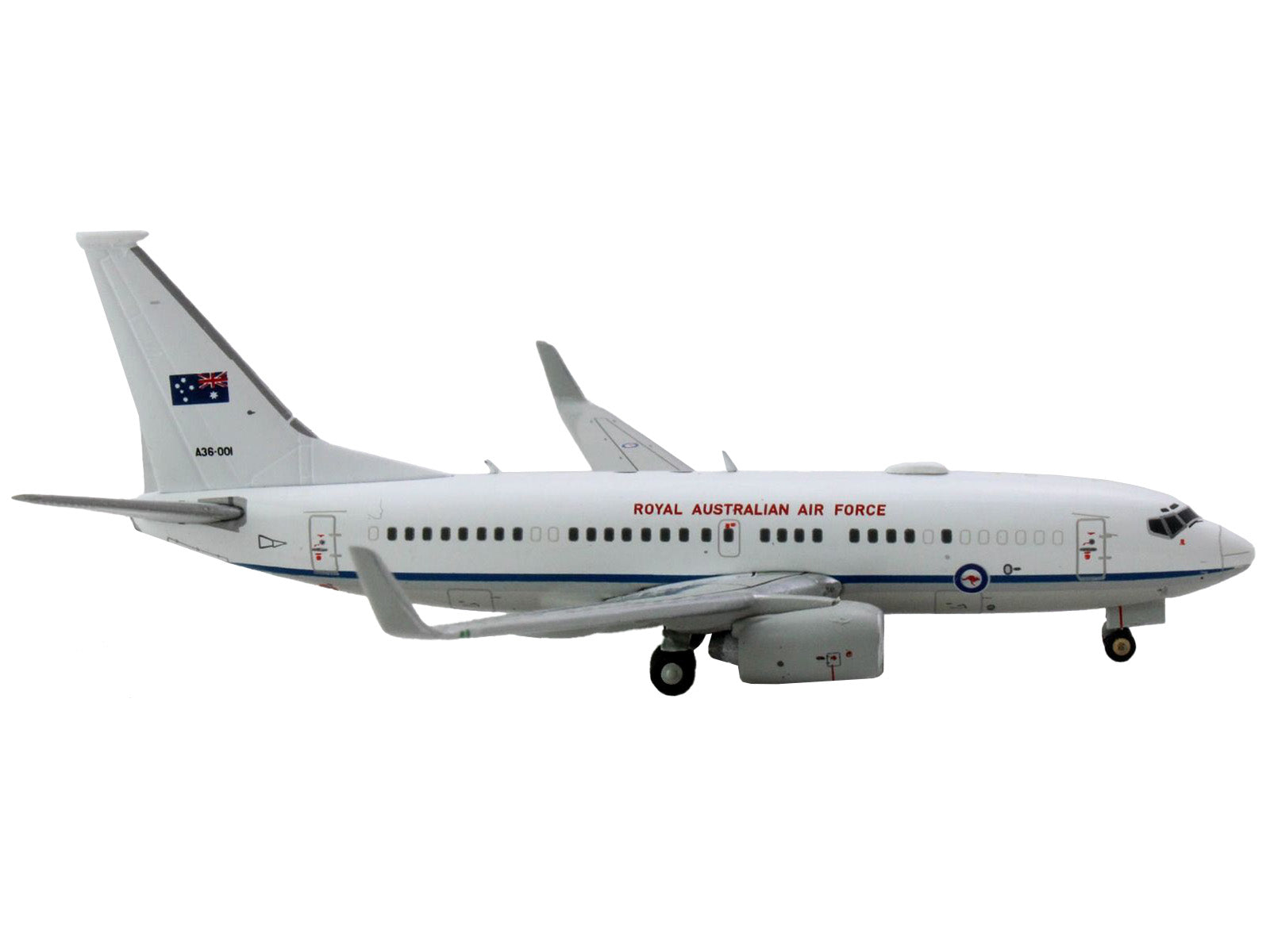 Boeing 737-700 Aircraft "Royal Australian Air Force" (A36-001) White with Blue Stripes "Gemini Macs" Series 1/400 Diecast Model Airplane by GeminiJets - image 2