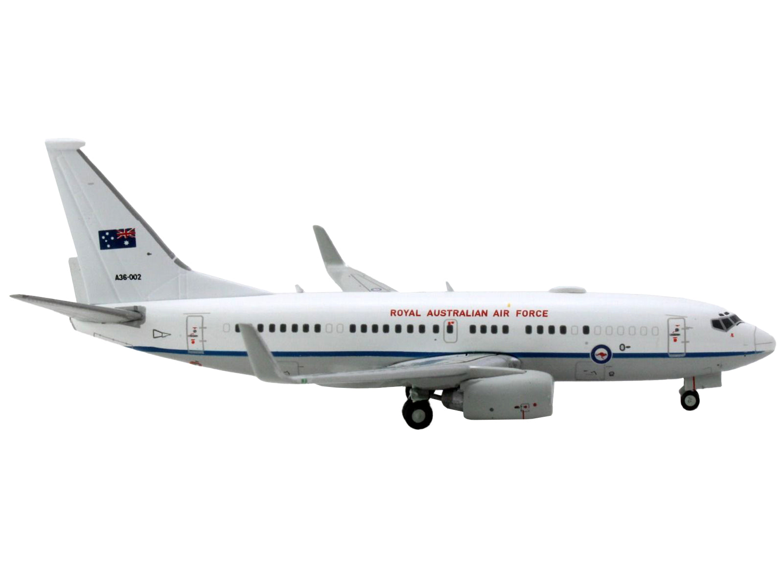Boeing 737-700 Aircraft "Royal Australian Air Force" (A36-002) White with Blue Stripes "Gemini Macs" Series 1/400 Diecast Model Airplane by GeminiJets - image 2