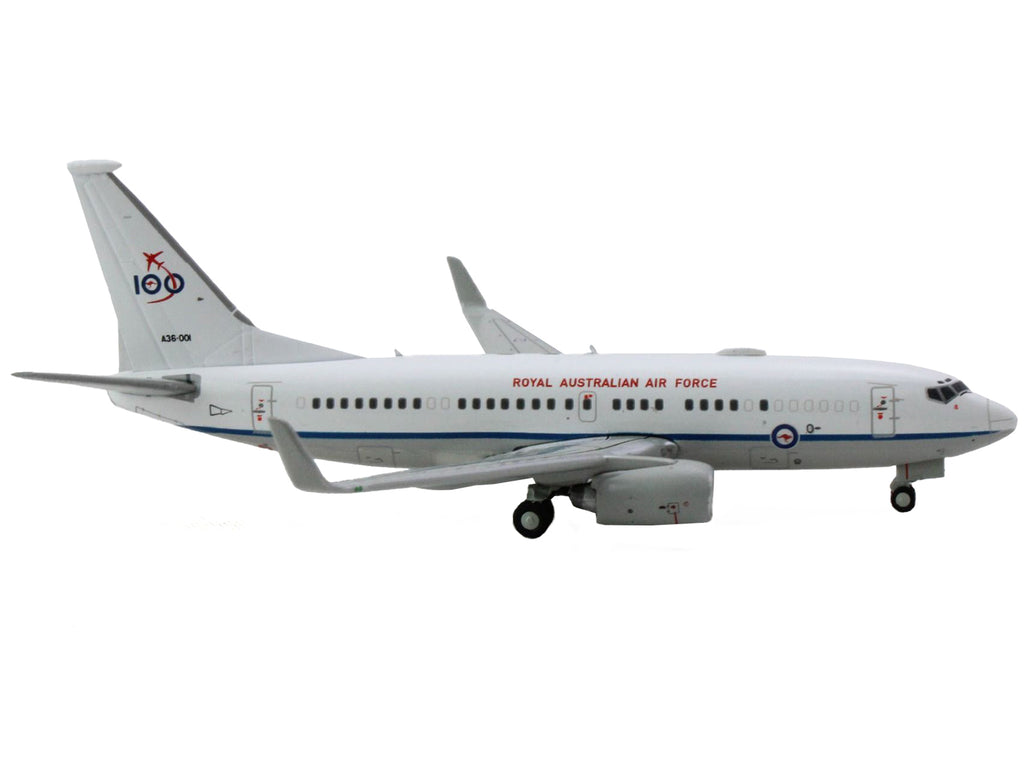 Boeing 737-700 Aircraft "Royal Australian Air Force 100th Anniversary" (A36-001) White with Blue Stripes "Gemini Macs" Series 1/400 Diecast Model Airplane by GeminiJets - image 2