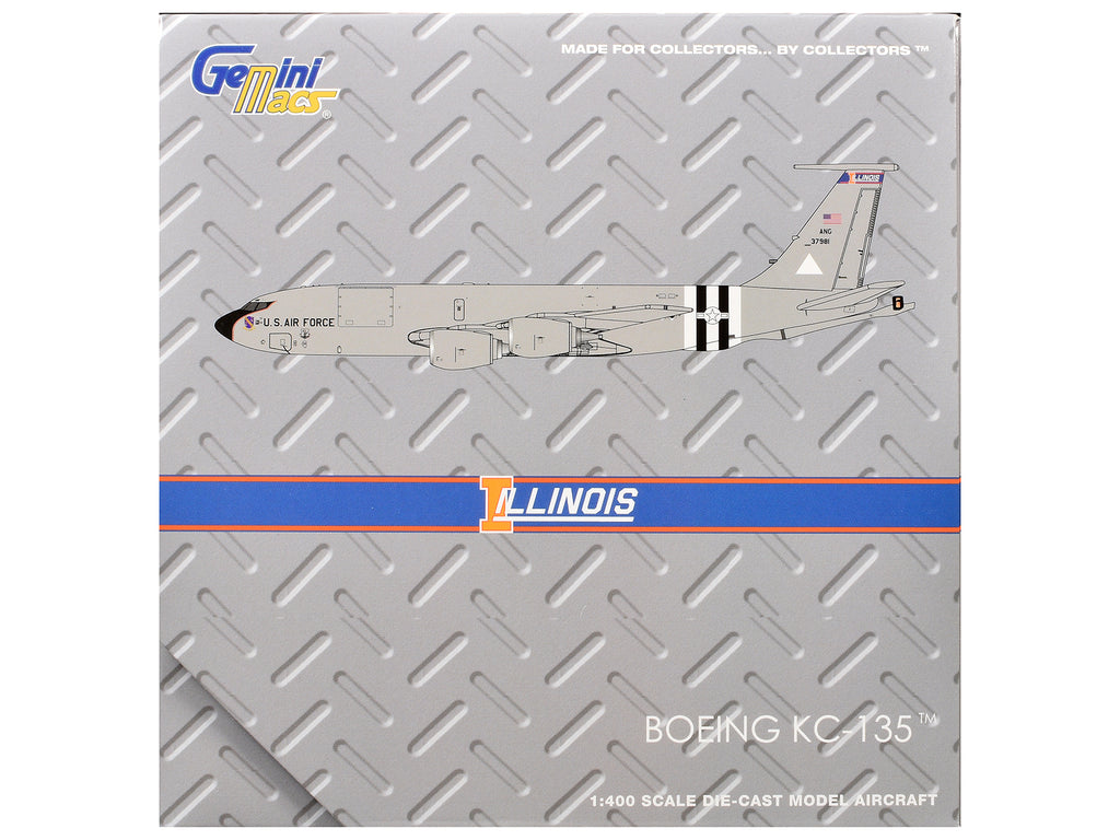 Boeing KC-135R Stratotanker Aircraft "Illinois Air National Guard" United States Air Force (63-7981) Gray "Gemini Macs" Series 1/400 Diecast Model Airplane by GeminiJets - image 3