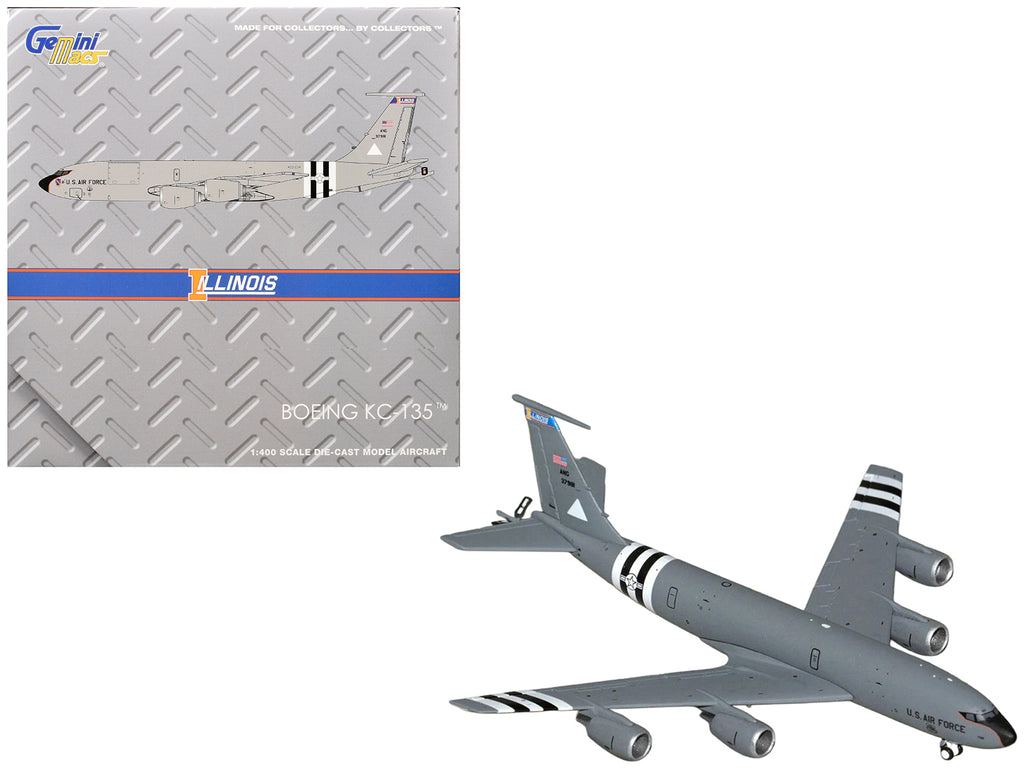 Boeing KC-135R Stratotanker Aircraft "Illinois Air National Guard" United States Air Force (63-7981) Gray "Gemini Macs" Series 1/400 Diecast Model Airplane by GeminiJets