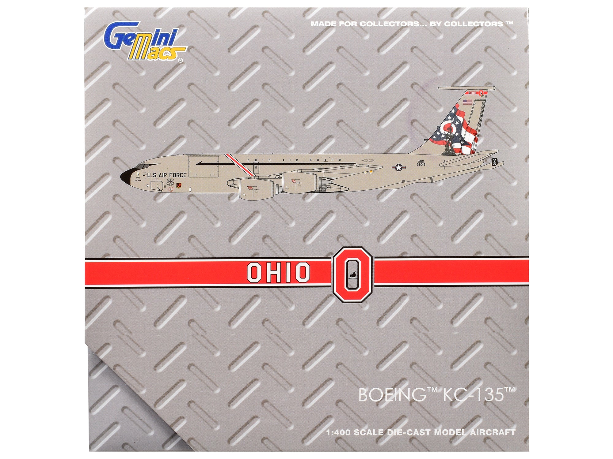 Boeing KC-135R Stratotanker Aircraft "Ohio Air National Guard" United States Air Force (63-8013) Gray "Gemini Macs" 1/400 Diecast Model Airplane by GeminiJets - image 3