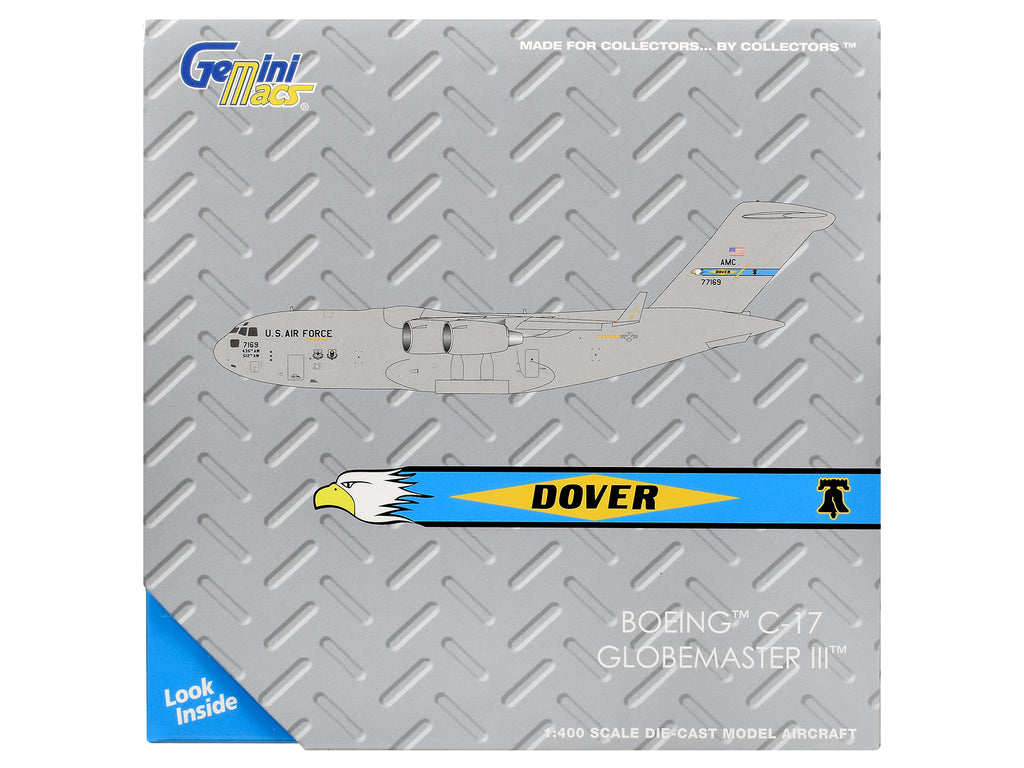 Boeing C-17 Globemaster III Transport Aircraft "Dover AFB" (77169) United States Air Force "Gemini Macs" Series 1/400 Diecast Model Airplane by GeminiJets - image 3