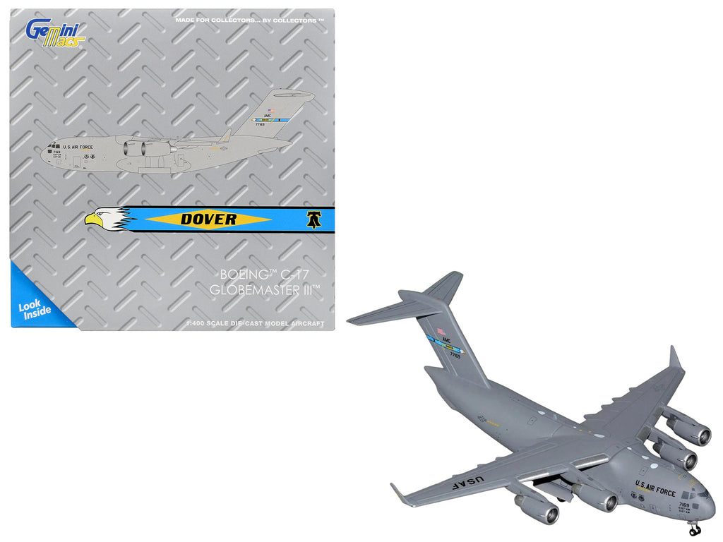 Boeing C-17 Globemaster III Transport Aircraft "Dover AFB" (77169) United States Air Force "Gemini Macs" Series 1/400 Diecast Model Airplane by GeminiJets