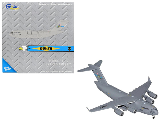Boeing C-17 Globemaster III Transport Aircraft "Dover AFB" (77169) United States Air Force "Gemini Macs" Series 1/400 Diecast Model Airplane by GeminiJets