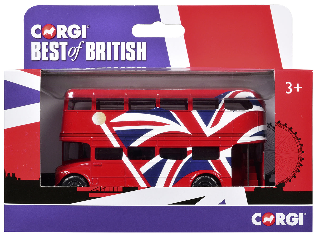London Bus Red with UK Flag Graphics "Best of British" Series Diecast Model Car by Corgi - image 3