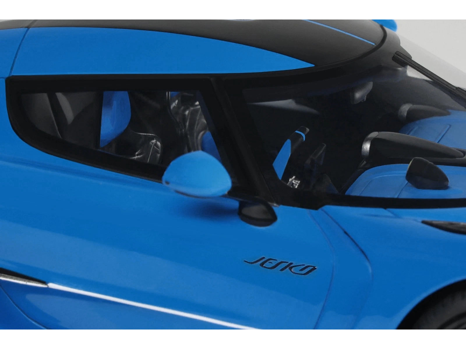 2025 Koenigsegg Jesko Blue Metallic with Black Stripes 1/18 Model Car by GT Spirit - image 2