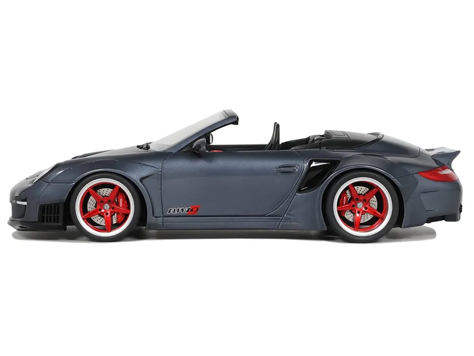 Porsche 911 LB-Works Alpha 9 Gray with Black Hood 1/18 Model Car by GT Spirit - image 4