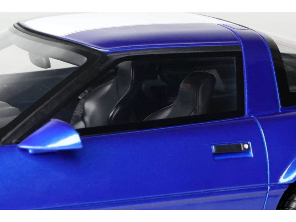 1996 Chevrolet Corvette C4 Grand Sport Blue Metallic with White Stripe 1/18 Model Car by GT Spirit