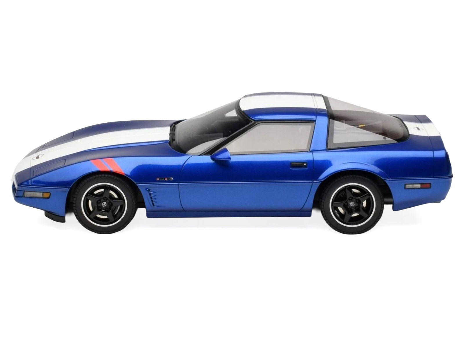 1996 Chevrolet Corvette C4 Grand Sport Blue Metallic with White Stripe 1/18 Model Car by GT Spirit