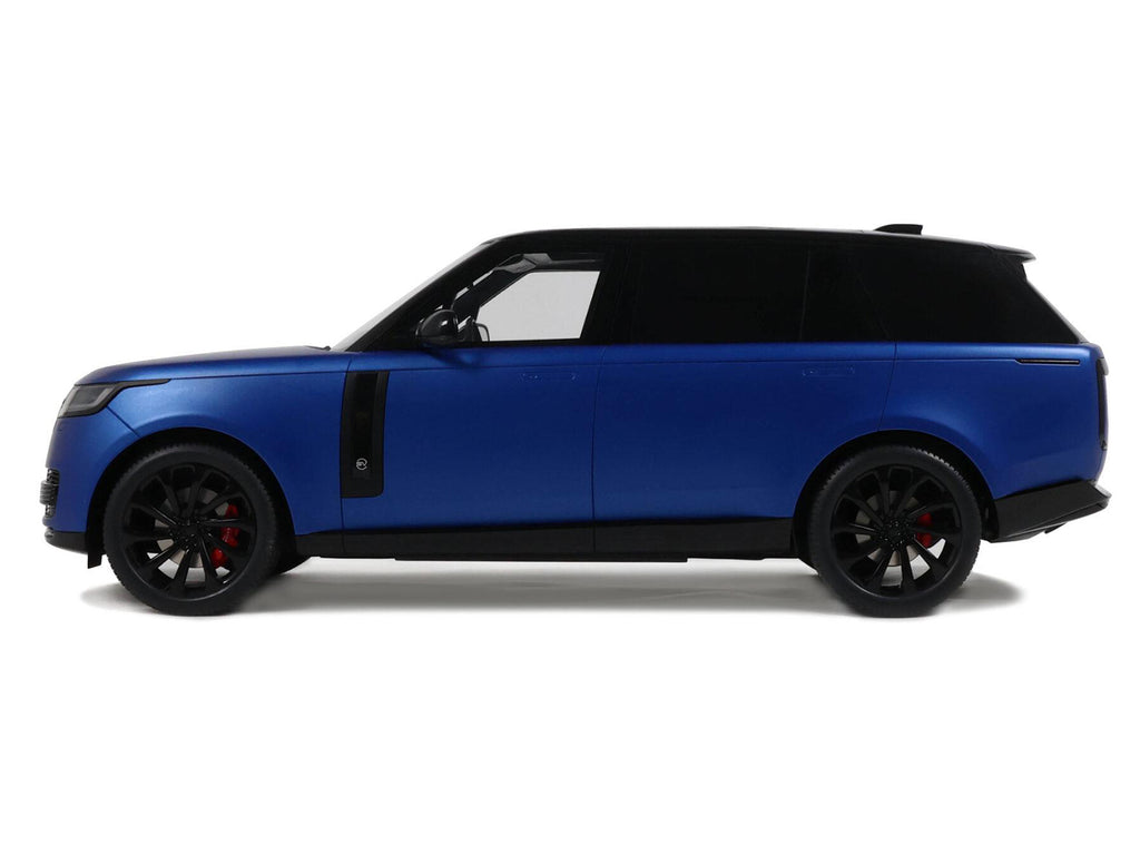 2024 Range Rover P615 SV Blue Metallic with Black Top 1/18 Model Car by GT Spirit