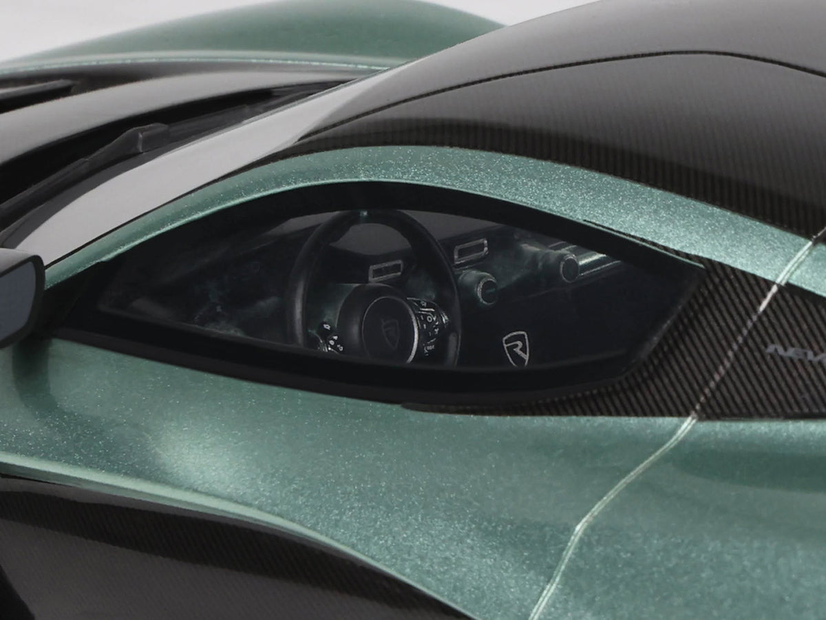 2024 Rimac Nevera R Green Metallic with Black Top 1/18 Model Car by GT Spirit