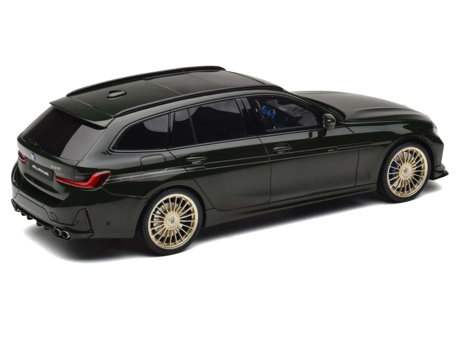 2025 BMW Alpina B3 GT Touring Green Metallic 1/18 Model Car by GT Spirit