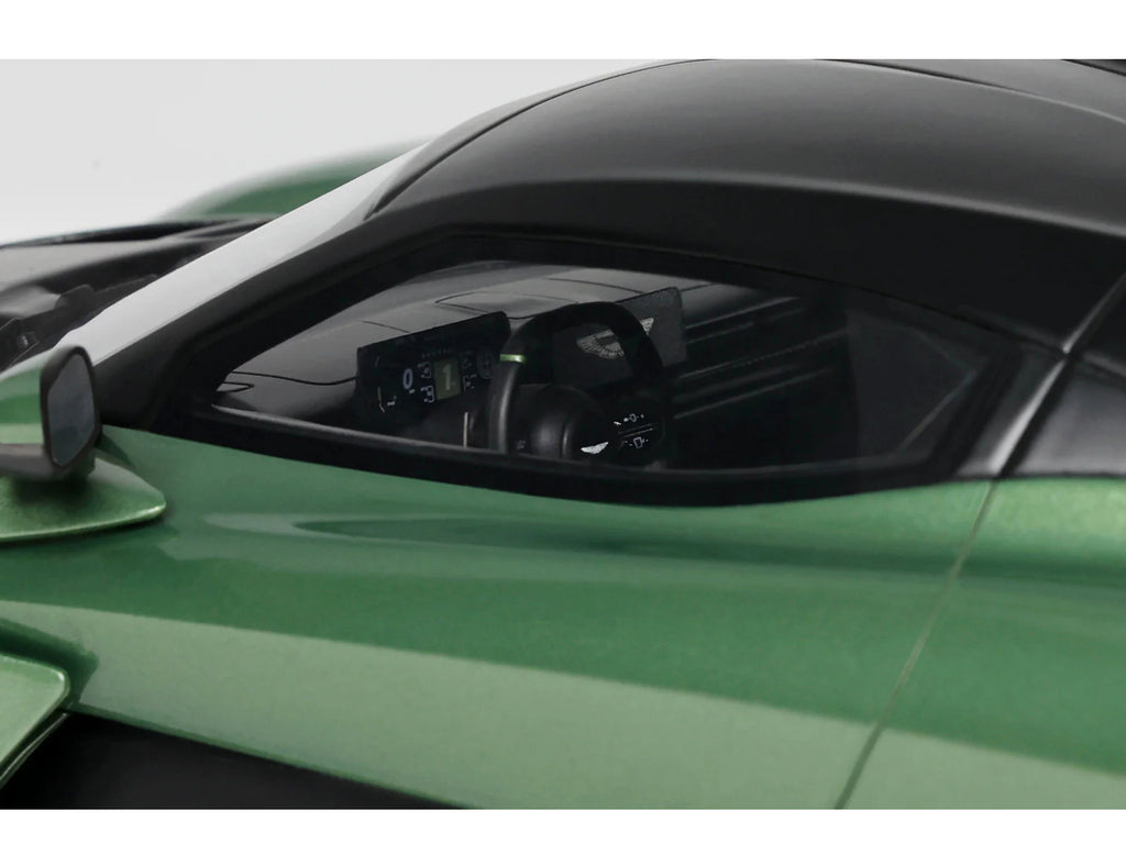 2025 Aston Martin Valhalla Green Metallic with Black Top 1/18 Model Car by GT Spirit