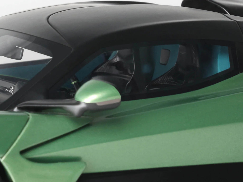 2025 Aston Martin Valhalla Green Metallic with Black Top 1/18 Model Car by GT Spirit