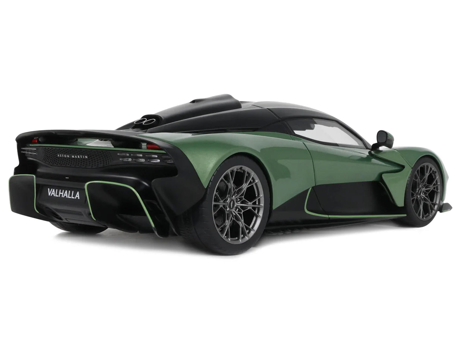 2025 Aston Martin Valhalla Green Metallic with Black Top 1/18 Model Car by GT Spirit