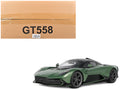 2025 Aston Martin Valhalla Green Metallic with Black Top 1/18 Model Car by GT Spirit
